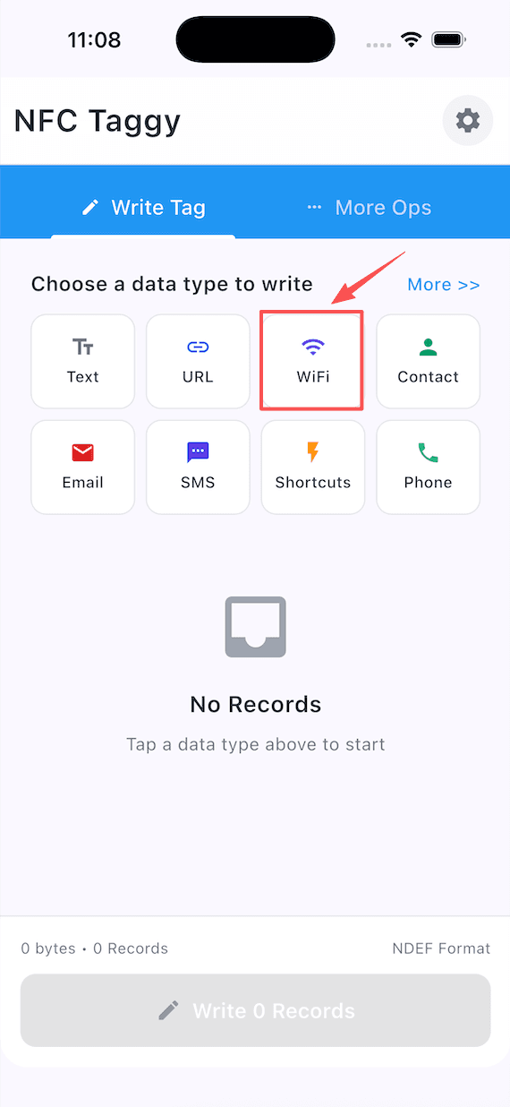 Select WiFi Configuration - Screenshot