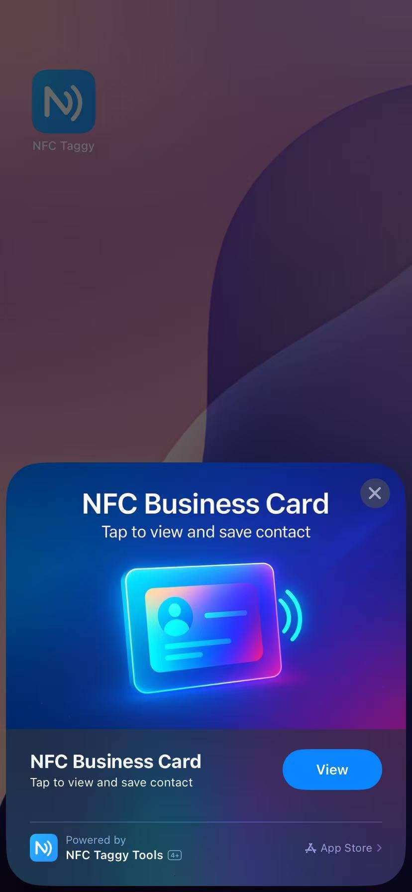 Digital Business Card in NFC Taggy - Share contact info with a tap